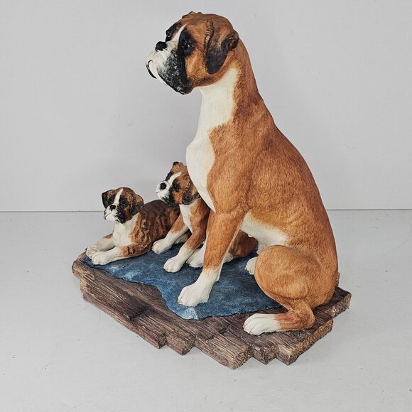 Border Fine Arts Boxer Dog Family Statue By Margaret Turner Limited 328/950 - Picture 8 of 10